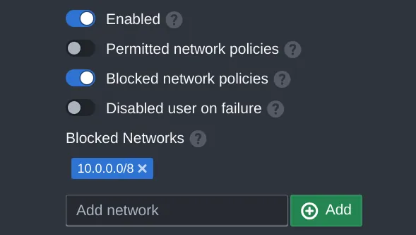 Network Policy Control