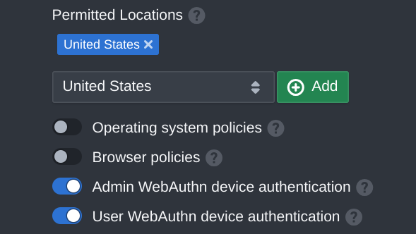 WebAuthn Policy